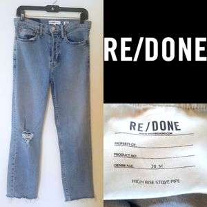 RE/DONE High Rise Stove Pipe Straight Leg Jeans